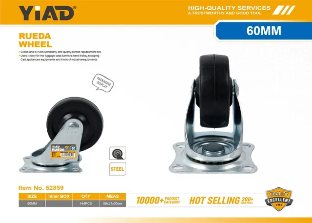 Ruedas de goma, 2,5 pulgadas, ref. 52859