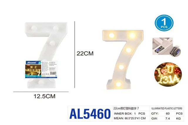 numeros de plastico, 22 cm, modelo AL5460