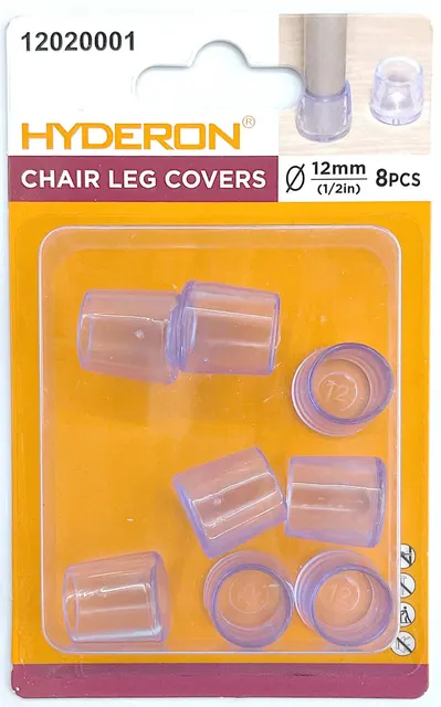 Protector para patas de mesa, 12 × 16,3 mm, 8 piezas, color transparente