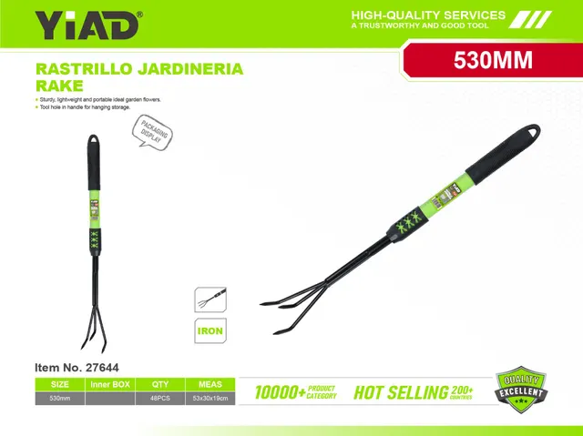 Utensilios con mango de hierro negro y verde, ref. 27644