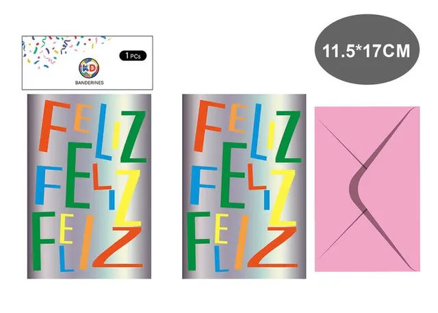 Tarjeta de felicitación, 11,5 × 17 cm, modelo KD-ST-107