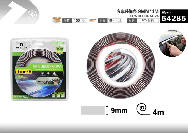 tiras decorativas, 9 mm, 4 m