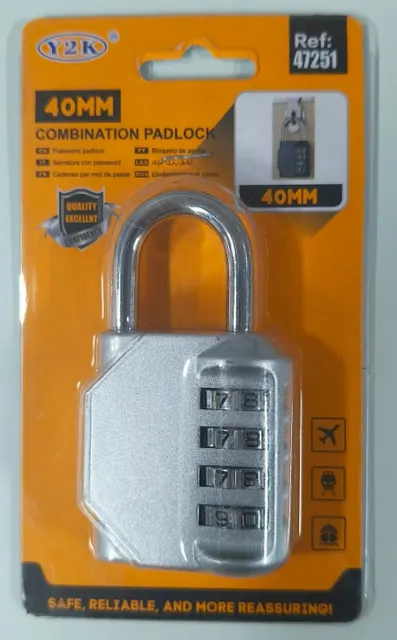 Candado de combinación, 40 mm, ref. 47251