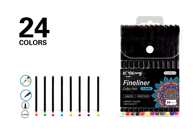 Pluma de dibujo, color negro, modelo YL231808-24