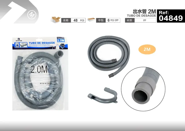 Tubo de desagüe, 2 m, 1 pieza, modelo 04849