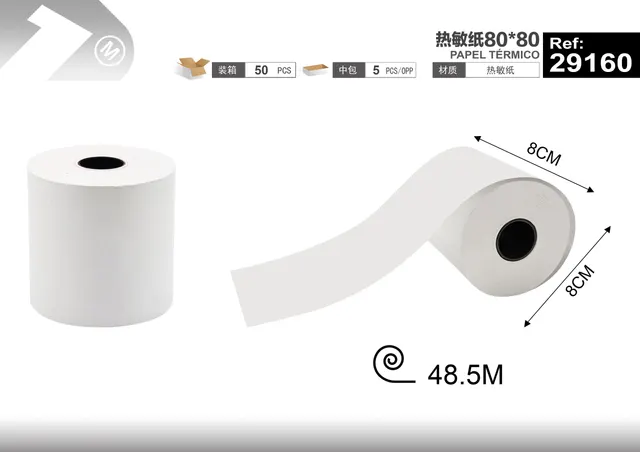 papel termico, 80 × 80