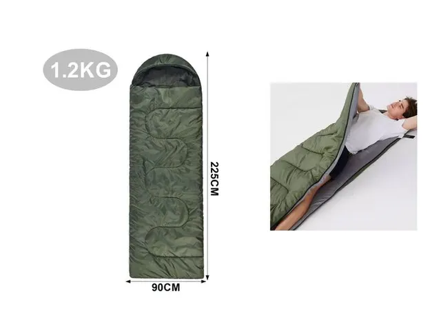 Saco de dormir, 1,2 kg, color verde