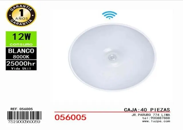 Luz del sensor de movimiento, 12 W, color rojo, modelo 262009