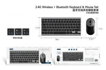 Conjunto de teclado y ratón., color azul, modelo A-1011