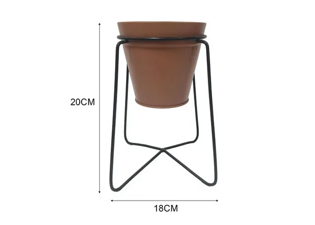 Macetero de hierro forjado, modelo DM0657, color marrón