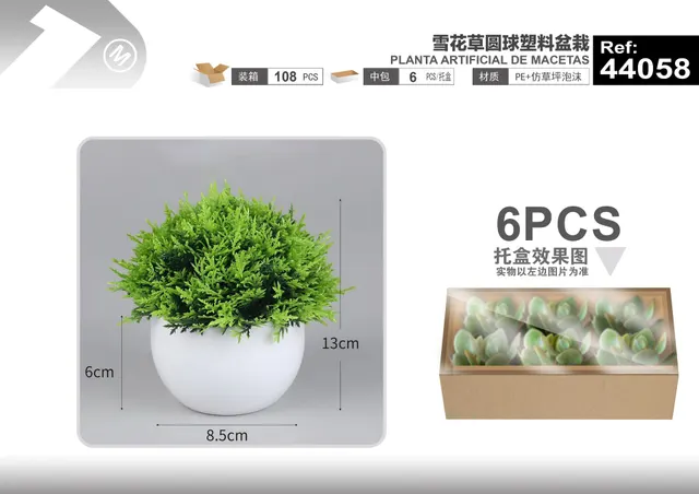 Plantas y césped decorativos, 13 cm, modelo 44058