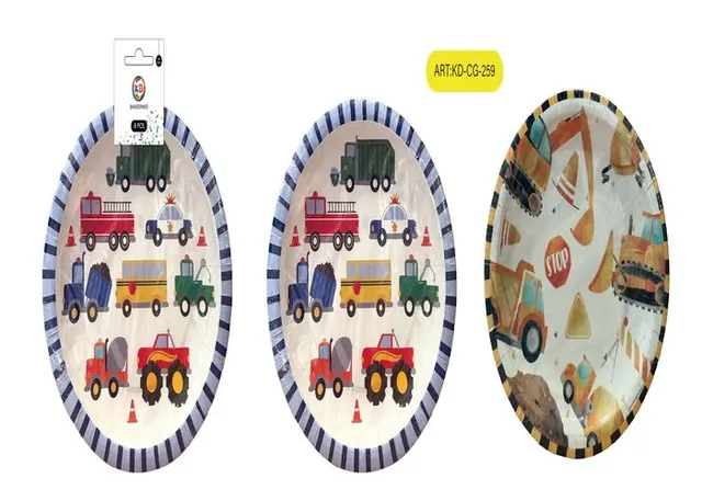 Bandejas de papel, 7 pulgadas, 8 piezas, modelo KD-CG-259