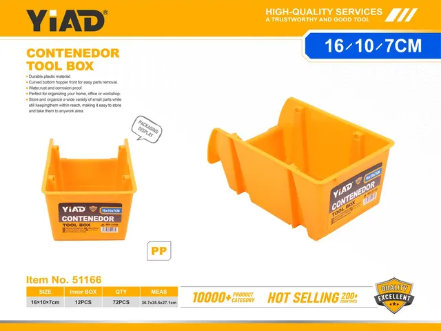 Caja de herramientas, modelo LJ-3001, 16 × 10,5 × 7,5