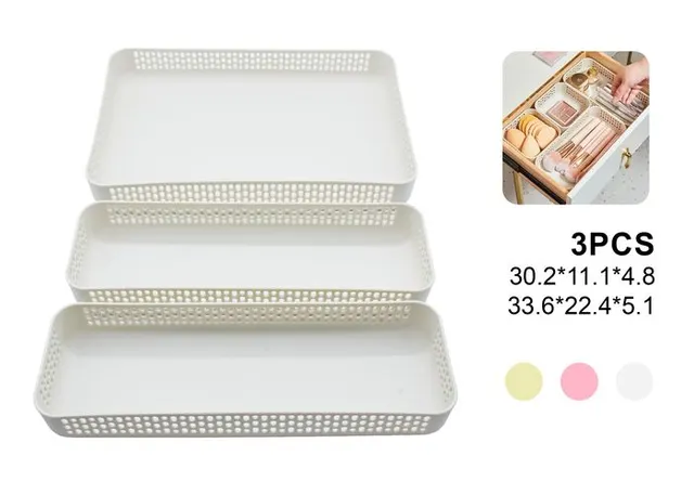 Organizador de cajón de escritorio, 3 piezas
