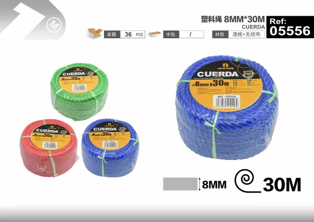 Cuerda de plástico, 8 mm, 30 m