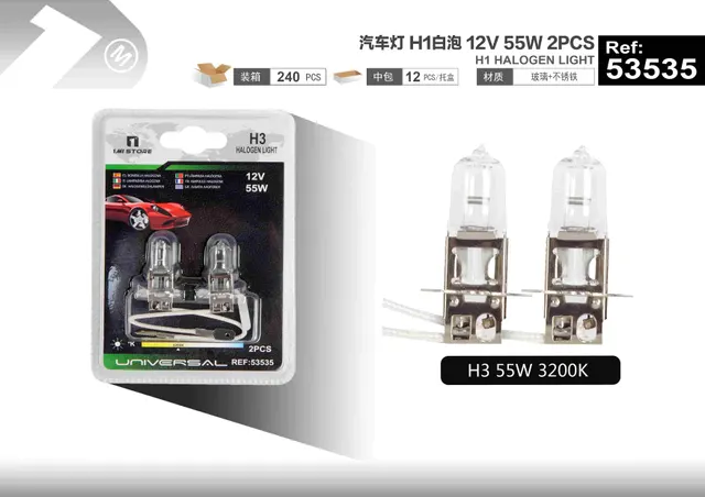 faros halógenos, modelo H3, 12 V, 55 W, 2 piezas, color blanco