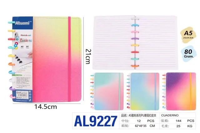 Cuaderno de bobina, modelo A5, color rosado