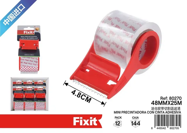 Dispensador de cinta, 48 × 25 m, 25 m, color transparente