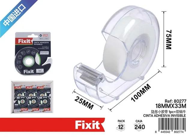 Dispensador de cinta, 18 mm, 33 m, 1 pieza