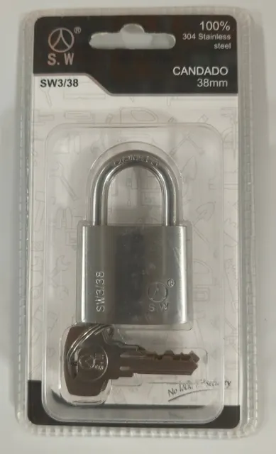 Cerradura de acero inoxidable, 38 mm, ref. SW3-38