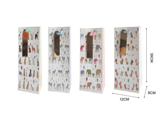 Bolsas de vino, 12 × 39 × 9 cm, color blanco, modelo 131612