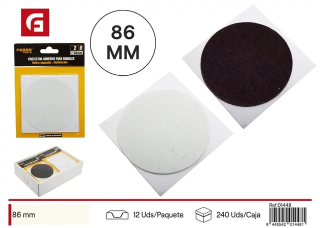 Protector para pata de mueble, 86 mm, 1 pieza, color negro