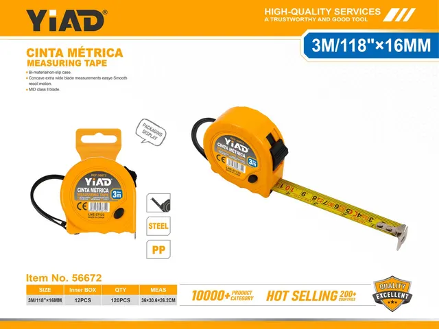 Cinta métrica, 3 m, 16 mm