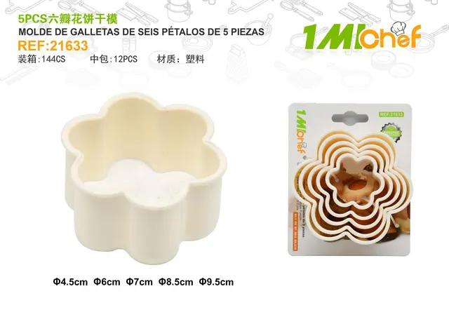 Moldes de plástico, 5 piezas, ref. 21633