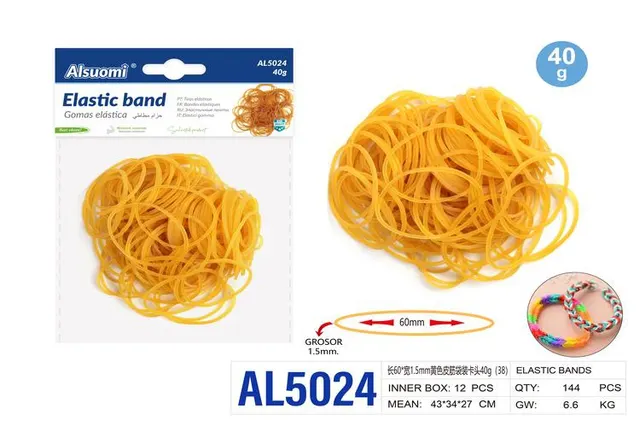 Goma, 1,5 mm, 40 g, color amarillo, modelo AL5024