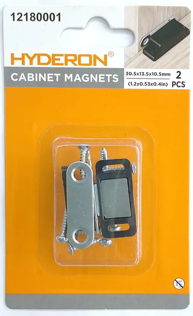 Tope con ventosa para puertas y gabinetes, 30,5 × 13,5 × 10,5 mm, 2 piezas, modelo 12180001