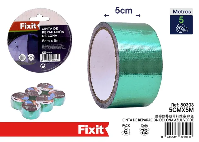Cinta de reparación, 5 cm, 5 m, color verde