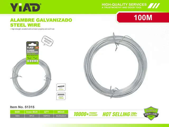 Alambre de amarre para jardín, 0,5 × 100