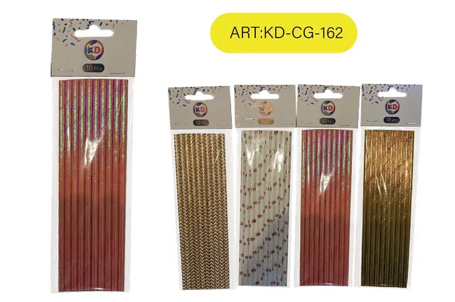 Pajillas, 5 mm, 19,5 cm, 10 piezas, modelo KD-CG-162
