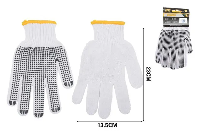 Guantes de trabajo, 23 × 13,5 cm, 600 g, colores negro y blanco
