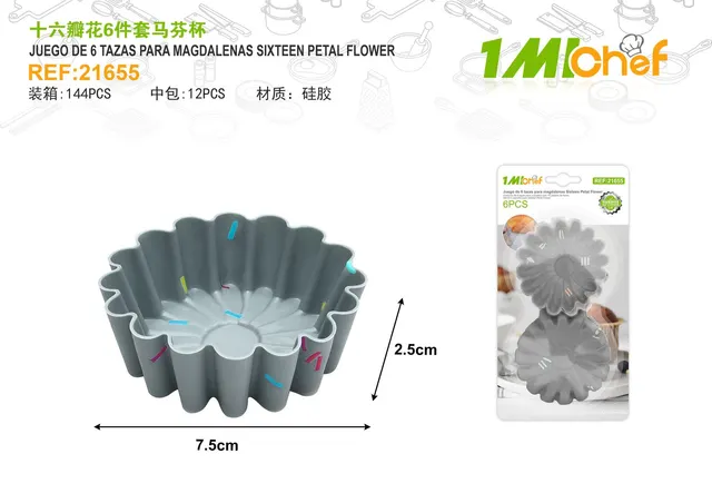 Molde de silicona para pastel, 6 piezas, ref. 21655
