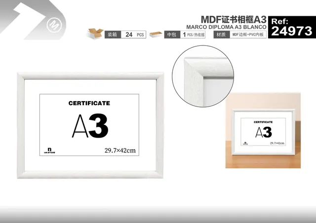 Marco para certificados, modelo A3, modelo 24973