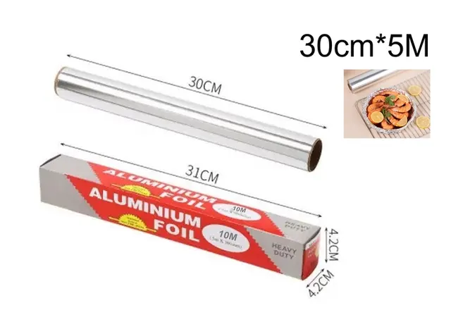 Papel aluminio, 30 cm, 5 m