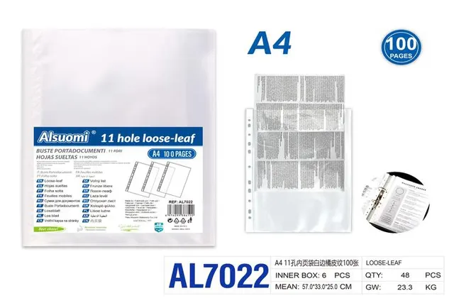 Bolsa para documentos, modelo A4, color blanco, modelo AL7022