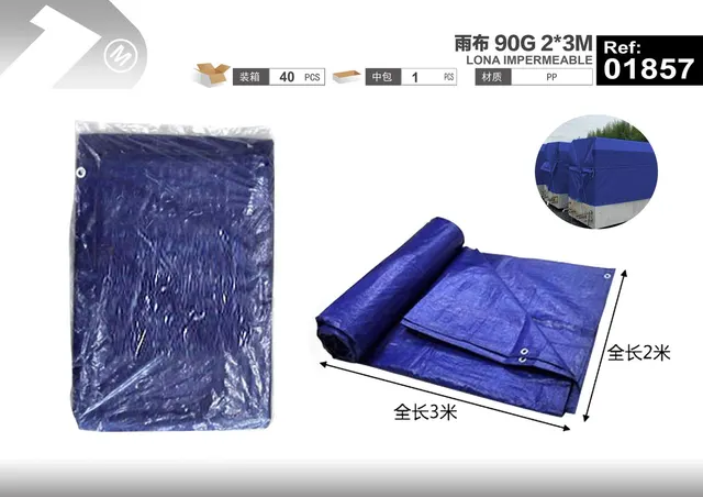 Artículos para lluvia, 2 × 3 m, 90 g, 3 m