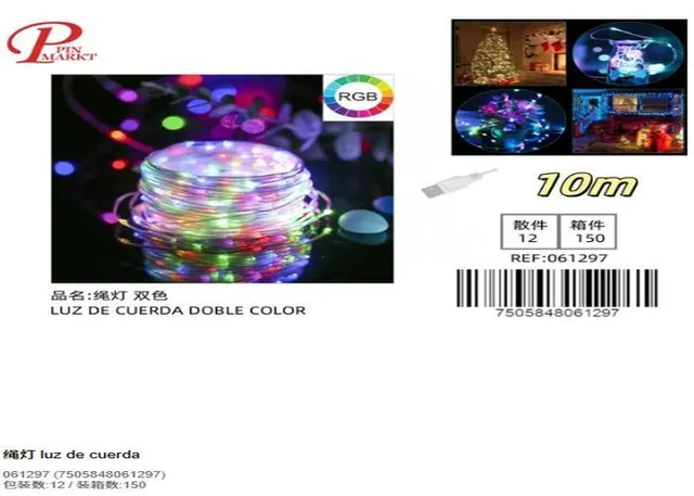 tira de luz, 10 m, color bicolor