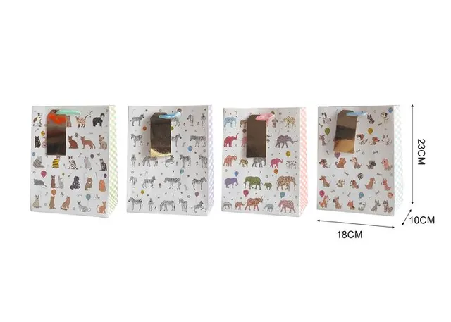 Bolsas de regalo, 18 × 23 × 10 cm, color blanco, modelo 131613