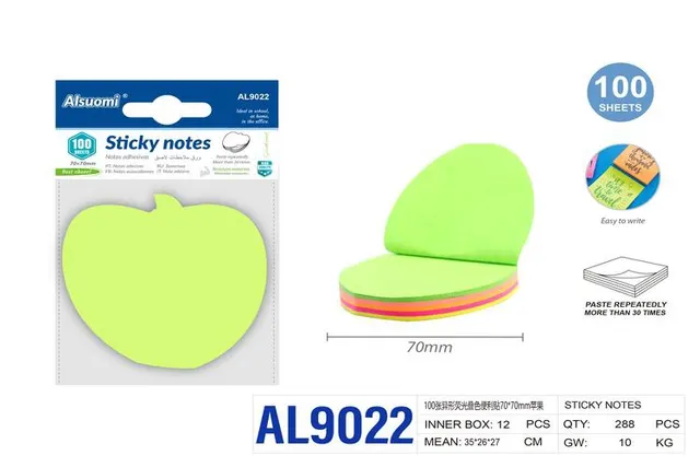 Notas adhesivas, 70 × 70 mm, modelo AL9022