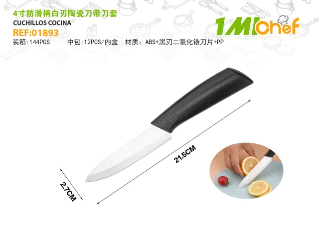 Cuchillo, 4 pulgadas, color blanco