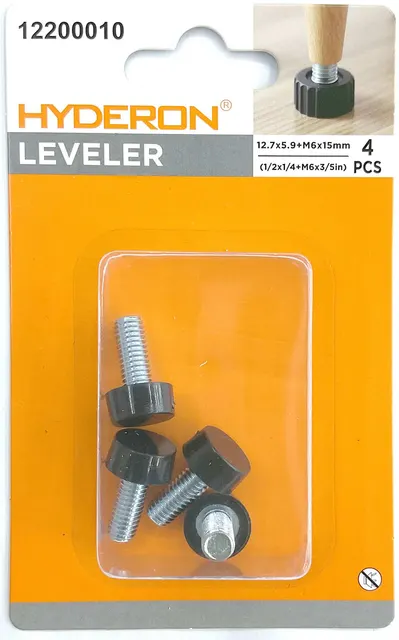 Pata ajustable, 12,7 × 5,9 mm, 4 piezas
