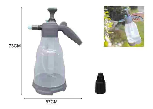 Botella pulverizadora para limpieza de coches, 2,3 L, colores blanco y gris