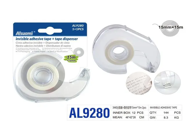 Cinta adhesiva, 15 mm, 15 m, 2 piezas