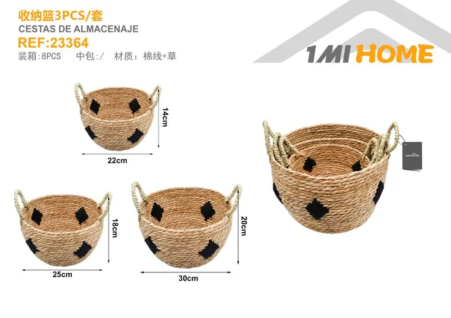 Cesta de almacenamiento, 3 piezas, modelo 23364