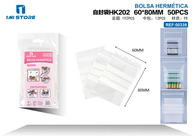 Bolsas para conservar alimentos, modelo HK20260, 50 piezas