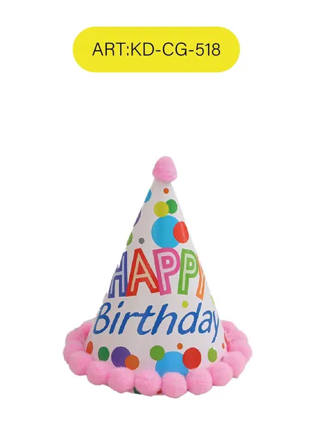 sombrero de cumpleaños, 18 × 13 cm, modelo KD-CG-518