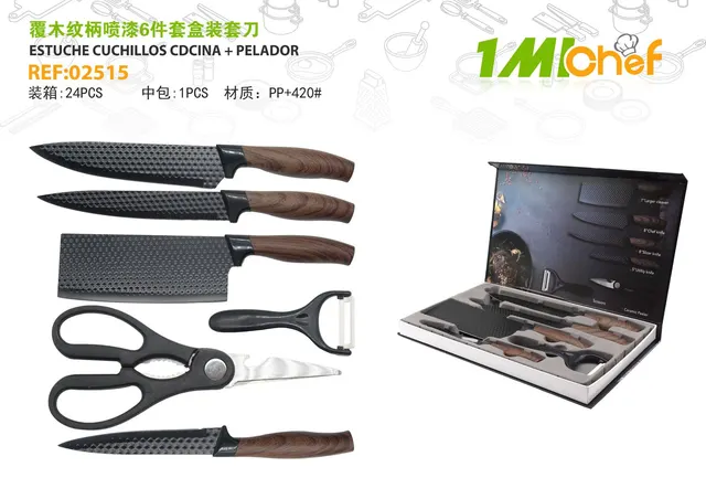 Juego de cuchillo y tenedor, 6 piezas, ref. 02515